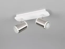 LED Deckenstrahler 2-flammig Metall Weiß / Silber, Breite 30cm