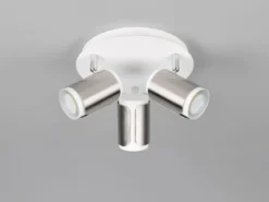 LED Deckenstrahler 3-flammig Metall Weiß / Silber, rund Ø 30cm
