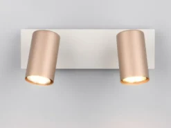 LED Deckenstrahler 2flammig Metall Coffee / Hellgrau, Breite 30cm
