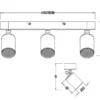 LED Deckenstrahler 3-flammig Metallschirm Schwarz, Breite 41cm