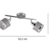 LED Deckenstrahler 2-flammig mit Stoffschirmen Grau, Breite 52cm