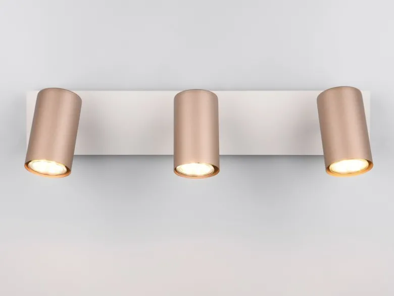 LED Deckenstrahler 3flammig Metall Coffee / Hellgrau, Breite 48cm