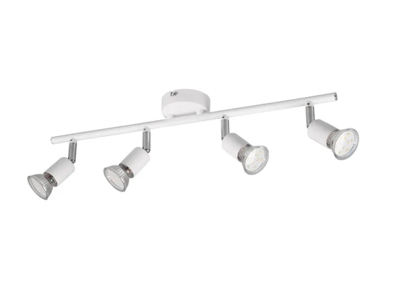 LED Deckenstrahler 4-flammig Metall Weiß, Breite 50cm