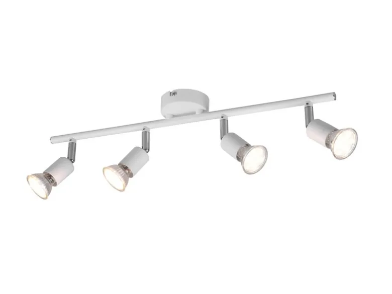 LED Deckenstrahler 4-flammig Metall Weiß, Breite 50cm
