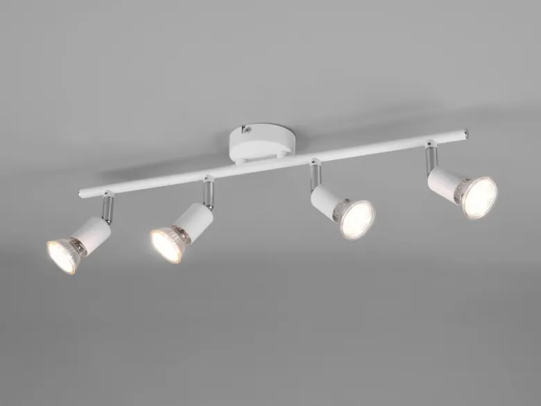 LED Deckenstrahler 4-flammig Metall Weiß, Breite 50cm