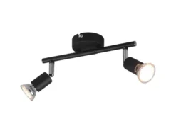 LED Deckenstrahler 2-flammig Metall Schwarz, Breite 25cm