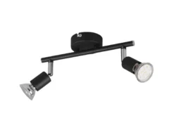 LED Deckenstrahler 2-flammig Metall Schwarz, Breite 25cm