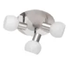 LED Deckenstrahler 3 flammig, Silber/Chrom Glas Alabaster, Ø 22cm