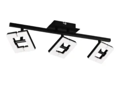 LED Deckenstrahler in Schwarz / Weiß, Spots geteilt, Breite 51cm