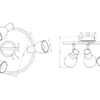 LED Deckenstrahler LEVISTO 3-flammig Messing Glasschirme schwenkbar, Ø 30cm