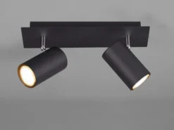 LED Deckenstrahler Metall Schwarz 2-flammig, Breite 30cm