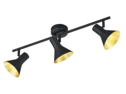 LED Deckenstrahler Metall Schwarz Gold 3-flammig, Breite 58cm
