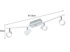 LED Deckenstrahler NARCOS 4-flammig Weiß, Breite 81,5cm