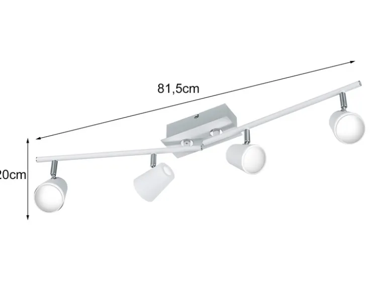 LED Deckenstrahler NARCOS 4-flammig Weiß, Breite 81,5cm