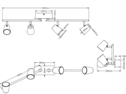 LED Deckenstrahler NARCOS 4-flammig Weiß, Breite 81,5cm