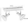 LED Deckenstrahler Retro 2-flammig Metall Weiß, Breite 40cm
