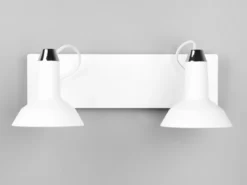 LED Deckenstrahler Retro 2-flammig Metall Weiß, Breite 40cm