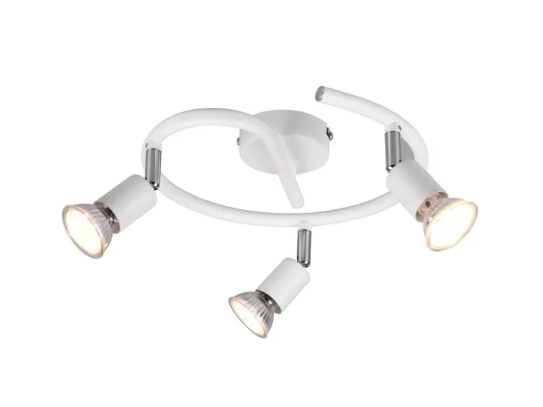 LED Deckenstrahler Rondell 3-flammig Metall Weiß, Ø 26cm