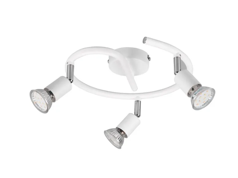 LED Deckenstrahler Rondell 3-flammig Metall Weiß, Ø 26cm