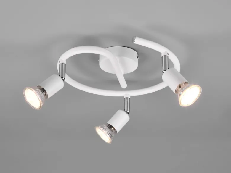 LED Deckenstrahler Rondell 3-flammig Metall Weiß, Ø 26cm