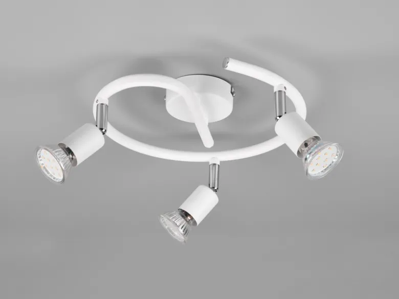 LED Deckenstrahler Rondell 3-flammig Metall Weiß, Ø 26cm