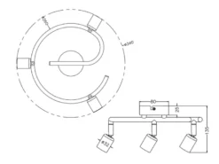 LED Deckenstrahler Rondell 3-flammig Schwarz, Ø 26cm