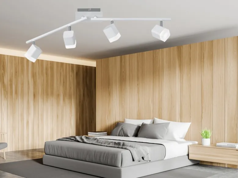LED Deckenstrahler ROUBAIX 4-flammig Weiß matt, Breite 78cm