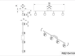 LED Deckenstrahler ROUBAIX 4-flammig Weiß matt, Breite 78cm