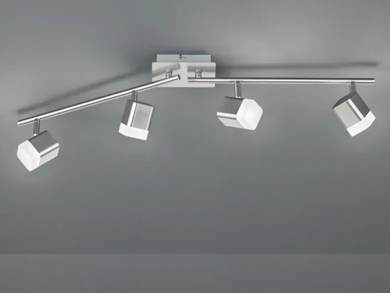 LED Deckenstrahler ROUBAIX 4-flammig Silber matt, Breite 78cm