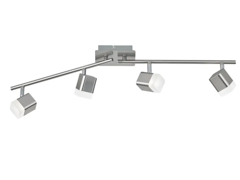 LED Deckenstrahler ROUBAIX 4-flammig Silber matt, Breite 78cm