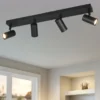 LED Deckenstrahler Schwarz 4-flammig, Breite 56cm