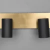 LED Deckenstrahler Schwarz Gold 2-flammig, Breite 30cm