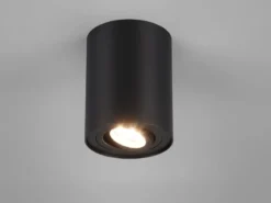 LED Deckenstrahler Schwarz mit schwenkbarem Spot, Ø 9,6cm