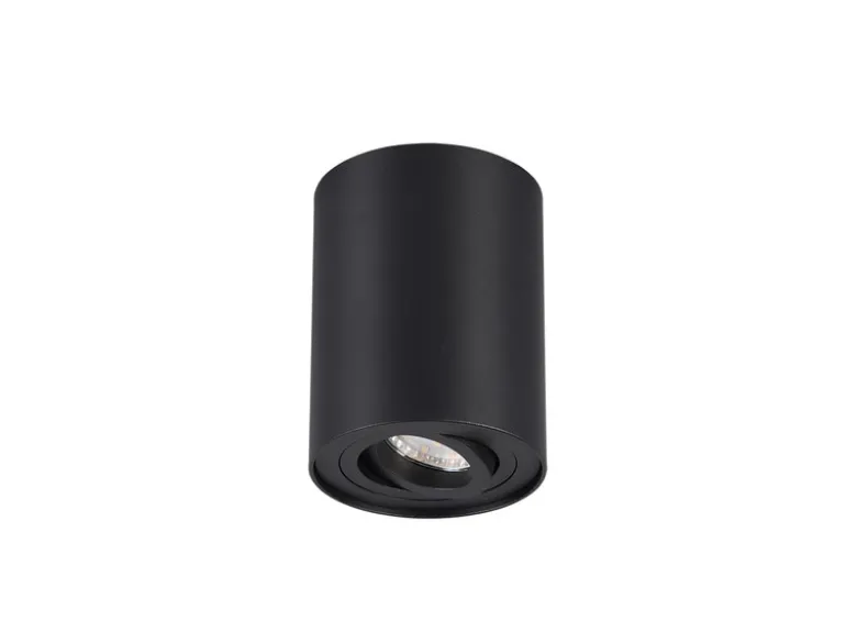 LED Deckenstrahler Schwarz mit schwenkbarem Spot, Ø 9,6cm
