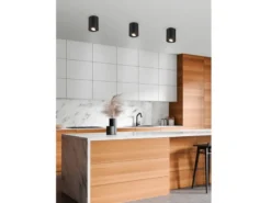 LED Deckenstrahler Schwarz mit schwenkbarem Spot, Ø 9,6cm