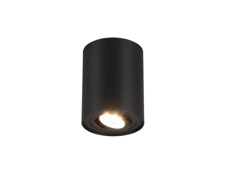 LED Deckenstrahler Schwarz mit schwenkbarem Spot, Ø 9,6cm