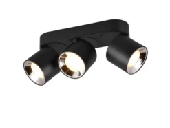LED Deckenstrahler Schwarz 3 Spots schwenkbar dimmbar, Breite 27cm