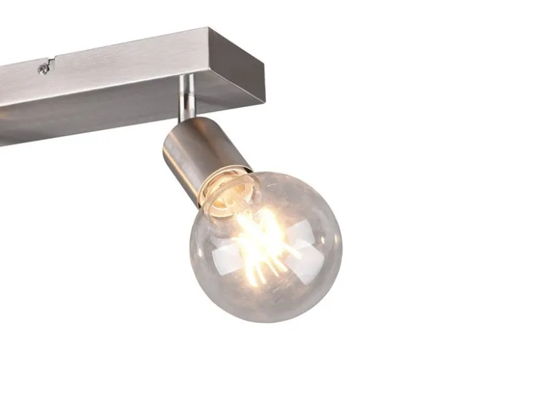 LED Deckenstrahler Silber, Balken 2-flammig dimmbar, Breite 26cm