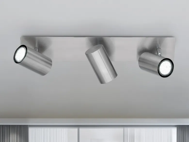 LED Deckenstrahler Silber 3-flammig, Breite 48cm