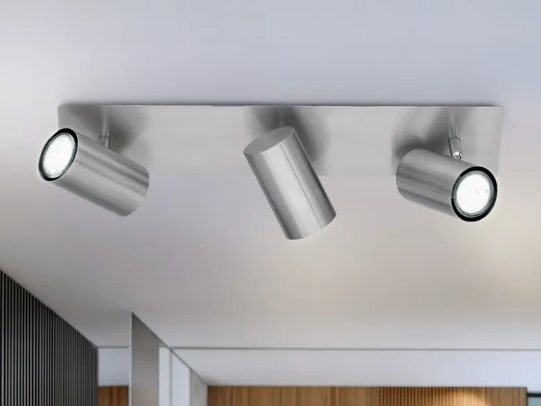 LED Deckenstrahler Silber 3-flammig, Breite 48cm