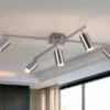 LED Deckenstrahler Silber 5-flammig, verstellbare Spots, Breite 77,5cm