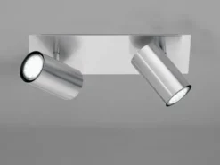 LED Deckenstrahler Silber 2-flammig, Breite 30cm