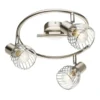 LED Deckenstrahler Silber, Rondell 3-flammig Gitter Lampenschirme, Ø 28cm