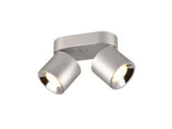 LED Deckenstrahler Silber 2 Spots schwenkbar dimmbar, Breite 18cm
