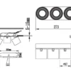 LED Deckenstrahler Silber 3 Spots schwenkbar dimmbar, Breite 27cm