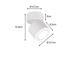 LED Deckenstrahler TAURUS 1-flammig Weiß, Ø 8,7cm