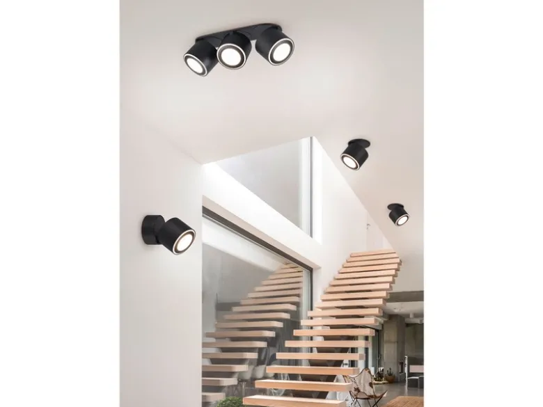 LED Deckenstrahler TAURUS 1-flammig Schwarz, Ø 8,7cm