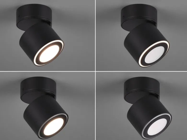 LED Deckenstrahler TAURUS 1-flammig Schwarz, Ø 8,7cm