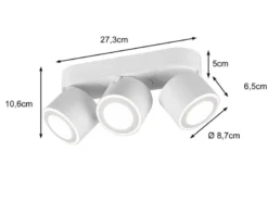 LED Deckenstrahler TAURUS 3-flammig Weiß, Breite 27,3cm