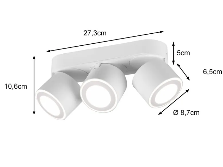 LED Deckenstrahler TAURUS 3-flammig Weiß, Breite 27,3cm